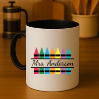 Crayon Customized Teacher Custom Personalize Name Mug