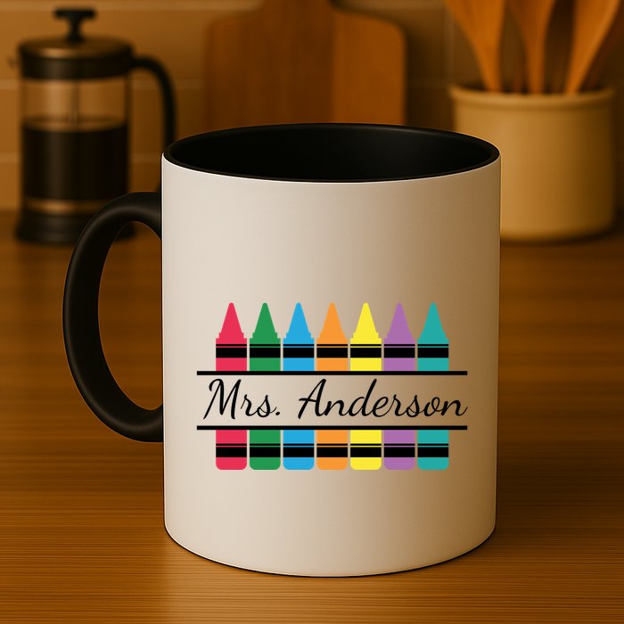 Crayon Customized Teacher Custom Personalize Name Mug