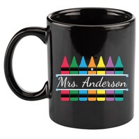 Crayon Customized Teacher Custom Personalize Name 11oz C Handle Ceramic Mug