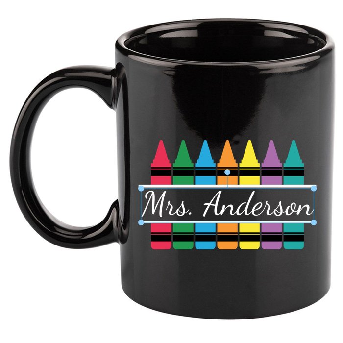 Crayon Customized Teacher Custom Personalize Name 11oz C Handle Ceramic Mug