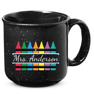 Crayon Customized Teacher Custom Personalize Name 15oz Campfire Ceramic Mug