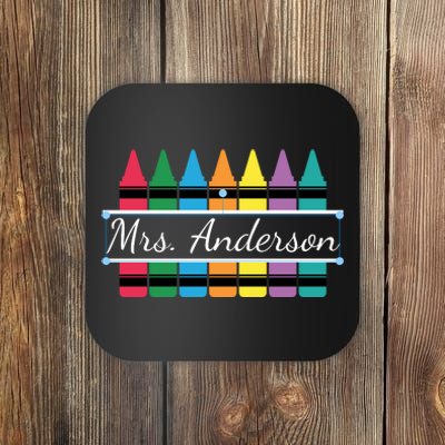 Crayon Customized Teacher Custom Personalize Name Coaster