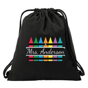 Crayon Customized Teacher Custom Personalize Name Drawstring Bag