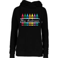 Crayon Customized Teacher Custom Personalize Name Womens Funnel Neck Pullover Hood