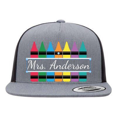 Crayon Customized Teacher Custom Personalize Name Flat Bill Trucker Hat