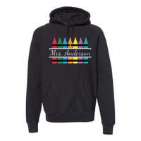 Crayon Customized Teacher Custom Personalize Name Premium Hoodie