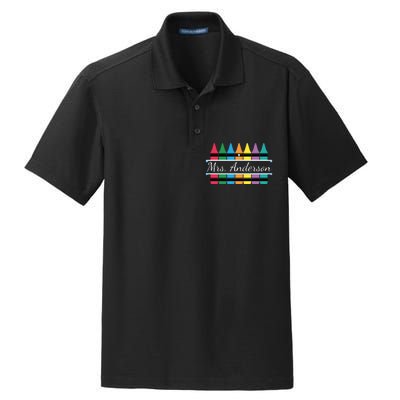 Crayon Customized Teacher Custom Personalize Name Dry Zone Grid Polo