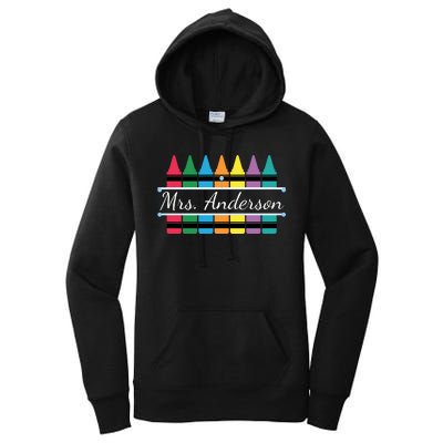 Crayon Customized Teacher Custom Personalize Name Women's Pullover Hoodie