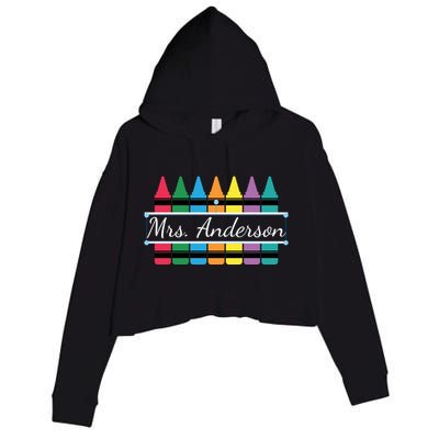 Crayon Customized Teacher Custom Personalize Name Crop Fleece Hoodie