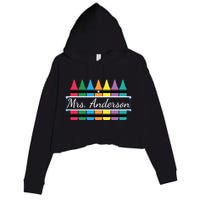 Crayon Customized Teacher Custom Personalize Name Crop Fleece Hoodie