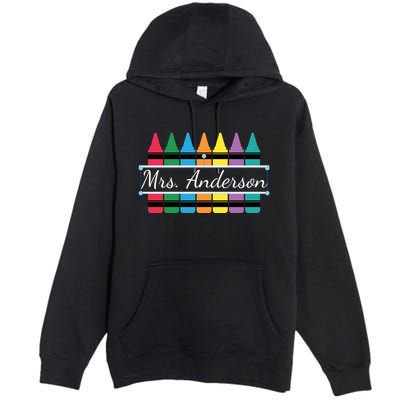 Crayon Customized Teacher Custom Personalize Name Premium Pullover Hoodie