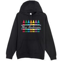 Crayon Customized Teacher Custom Personalize Name Premium Pullover Hoodie