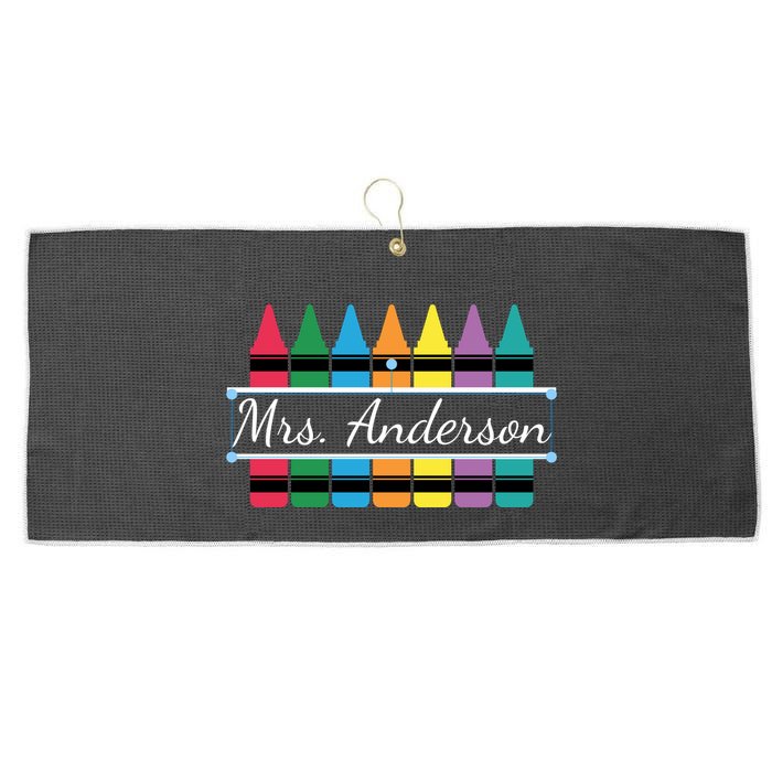 Crayon Customized Teacher Custom Personalize Name Large Microfiber Waffle Golf Towel