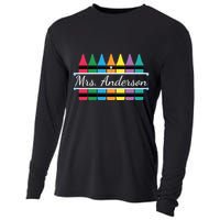 Crayon Customized Teacher Custom Personalize Name Cooling Performance Long Sleeve Crew