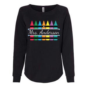 Crayon Customized Teacher Custom Personalize Name Womens California Wash Sweatshirt