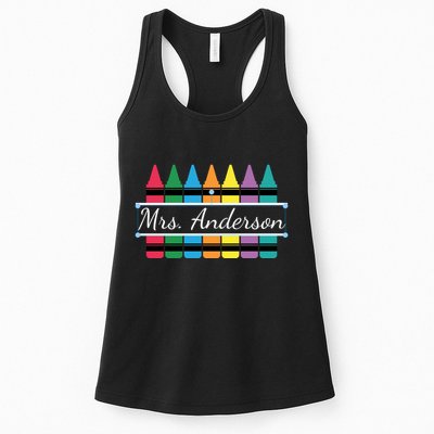 Crayon Customized Teacher Custom Personalize Name Womens Tank Top