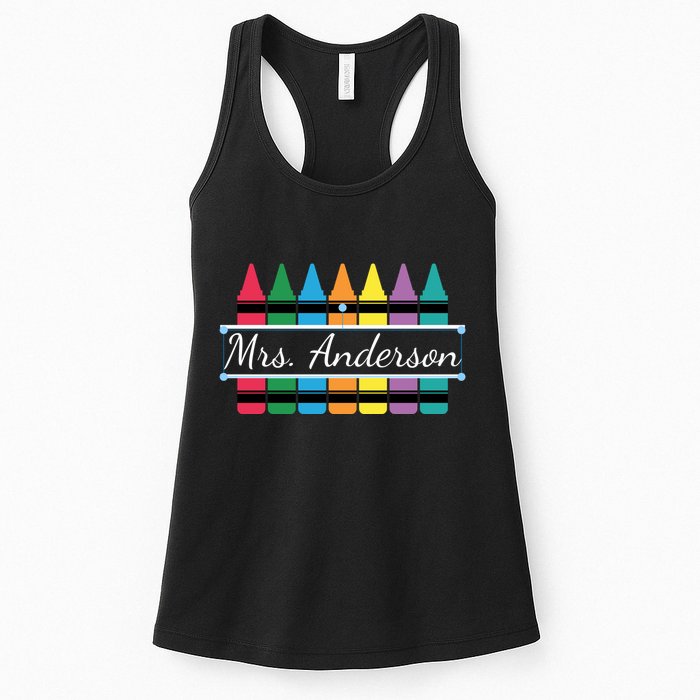 Crayon Customized Teacher Custom Personalize Name Womens Tank Top