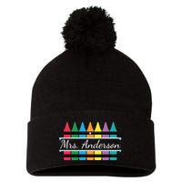 Crayon Customized Teacher Custom Personalize Name Pom Pom 12in Knit Beanie
