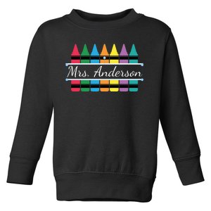 Crayon Customized Teacher Custom Personalize Name Toddler Sweatshirt