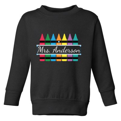 Crayon Customized Teacher Custom Personalize Name Toddler Sweatshirt