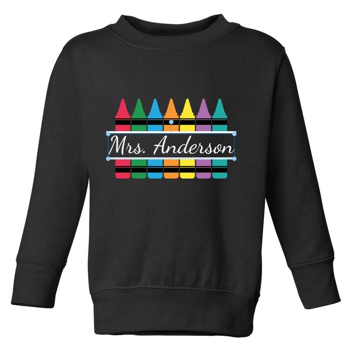 Crayon Customized Teacher Custom Personalize Name Toddler Sweatshirt