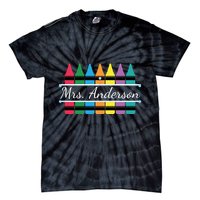 Crayon Customized Teacher Custom Personalize Name Tie-Dye T-Shirt