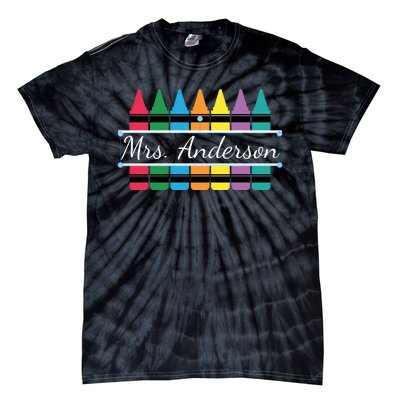 Crayon Customized Teacher Custom Personalize Name Tie-Dye T-Shirt