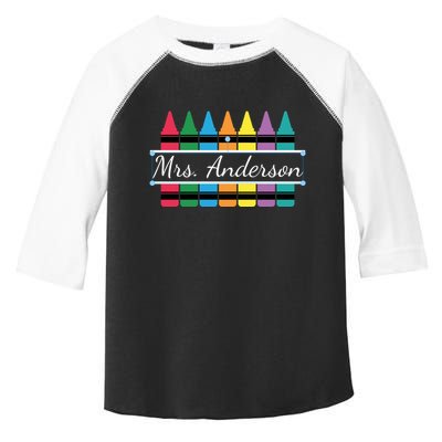 Crayon Customized Teacher Custom Personalize Name Toddler Fine Jersey T-Shirt