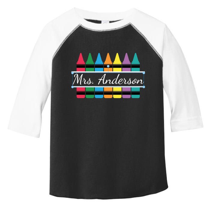 Crayon Customized Teacher Custom Personalize Name Toddler Fine Jersey T-Shirt