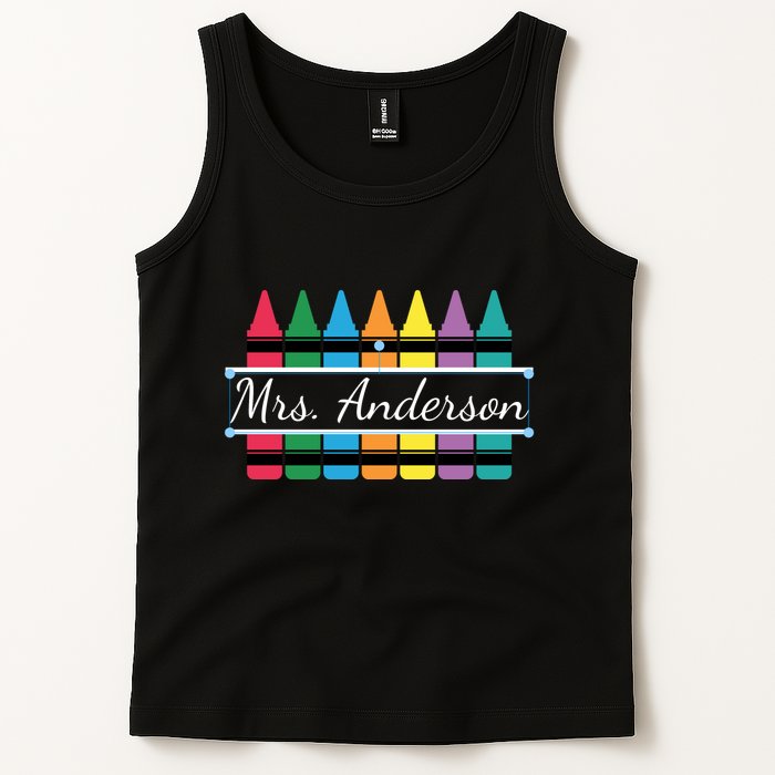 Crayon Customized Teacher Custom Personalize Name Tank Top