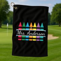 Crayon Customized Teacher Custom Personalize Name Golf Towel