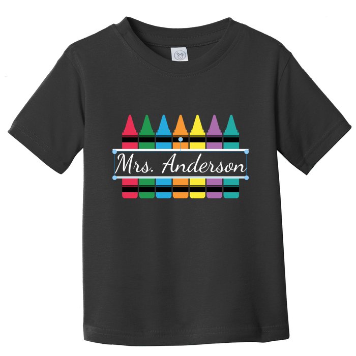 Crayon Customized Teacher Custom Personalize Name Toddler T-Shirt