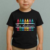 Crayon Customized Teacher Custom Personalize Name Toddler T-Shirt