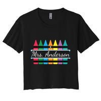 Crayon Customized Teacher Custom Personalize Name Crop Top