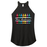 Crayon Customized Teacher Custom Personalize Name Women's Perfect Tri Rocker Tank