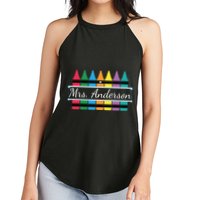 Crayon Customized Teacher Custom Personalize Name Women's Perfect Tri Rocker Tank