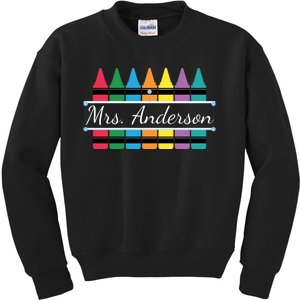 Crayon Customized Teacher Custom Personalize Name Kids Sweatshirt