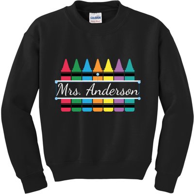 Crayon Customized Teacher Custom Personalize Name Kids Sweatshirt