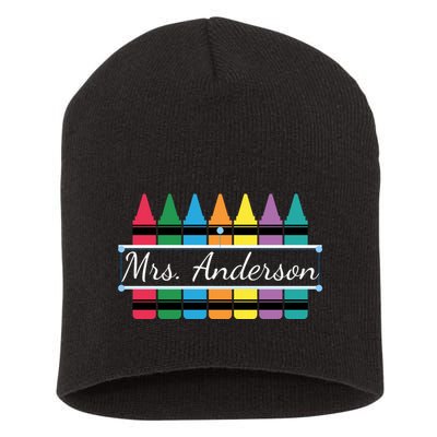 Crayon Customized Teacher Custom Personalize Name Short Acrylic Beanie