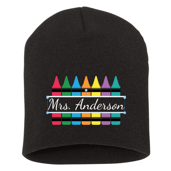 Crayon Customized Teacher Custom Personalize Name Short Acrylic Beanie