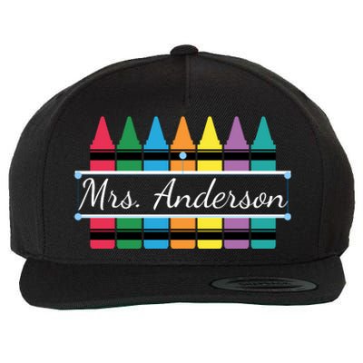 Crayon Customized Teacher Custom Personalize Name Wool Snapback Cap