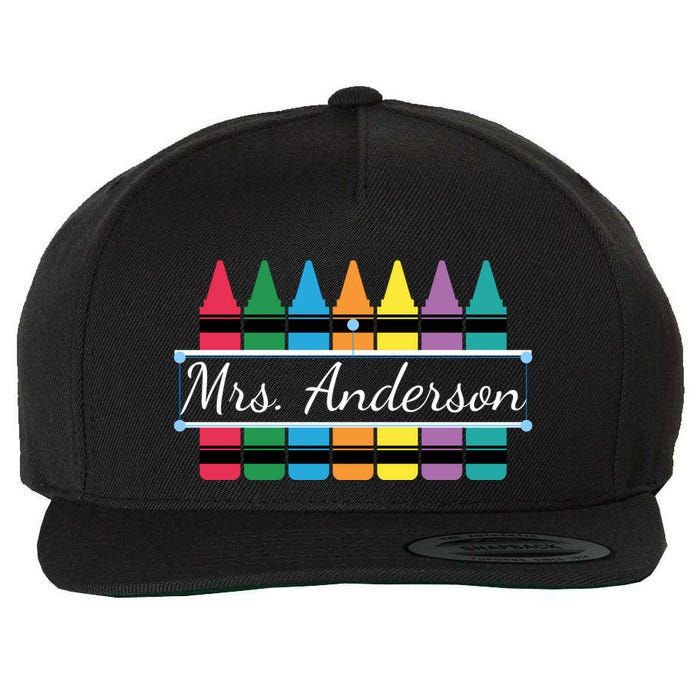 Crayon Customized Teacher Custom Personalize Name Wool Snapback Cap