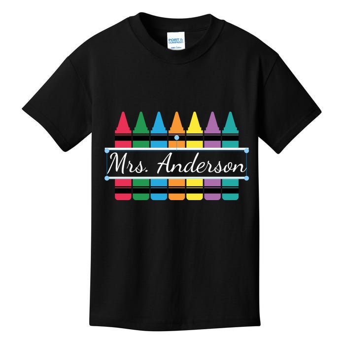 Crayon Customized Teacher Custom Personalize Name Kids T-Shirt