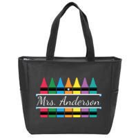 Crayon Customized Teacher Custom Personalize Name Zip Tote Bag