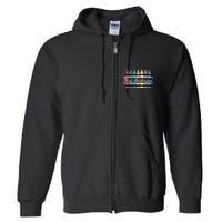 Crayon Customized Teacher Custom Personalize Name Full Zip Hoodie