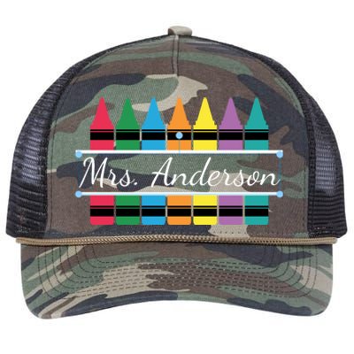 Crayon Customized Teacher Custom Personalize Name Retro Rope Trucker Hat Cap