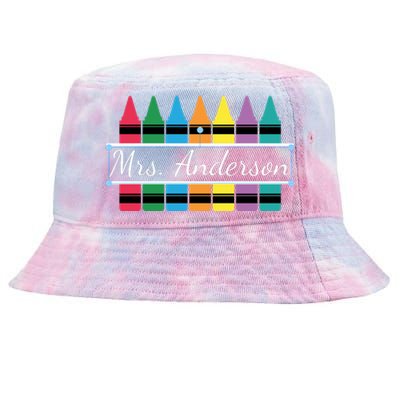 Crayon Customized Teacher Custom Personalize Name Tie-Dyed Bucket Hat