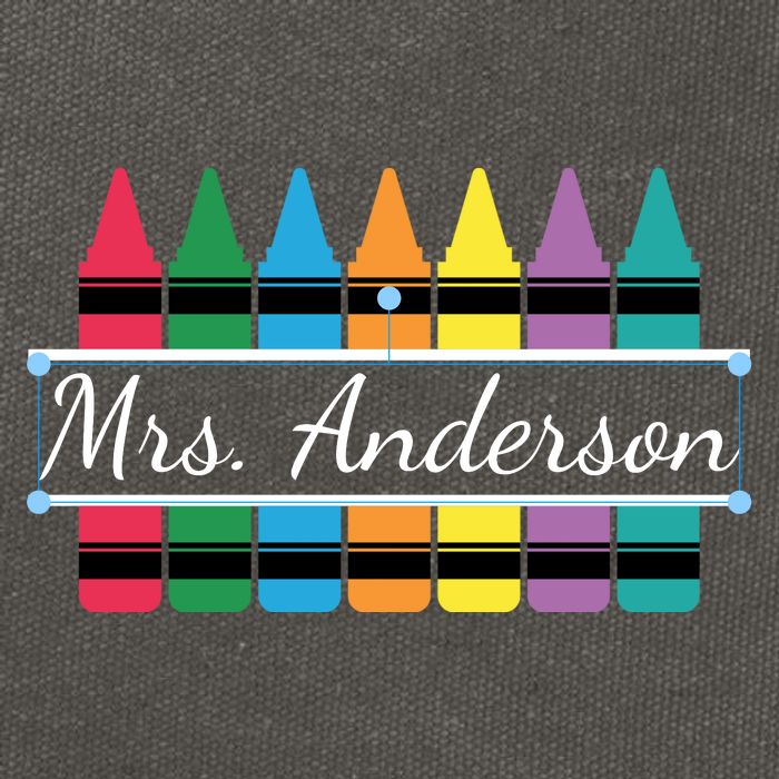 Crayon Customized Teacher Custom Personalize Name Cotton Canvas Backpack