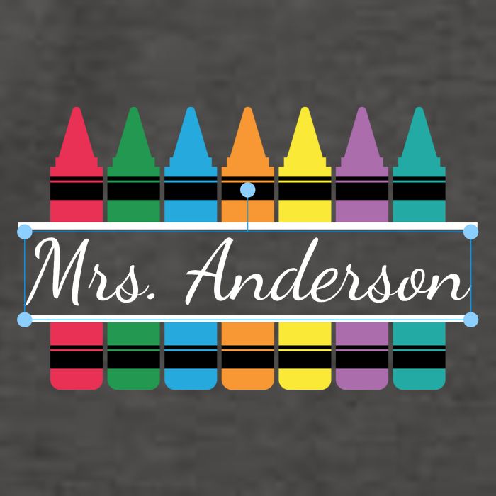 Crayon Customized Teacher Custom Personalize Name Vector Backpack