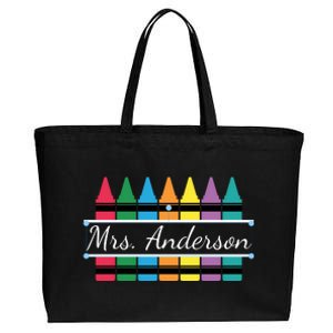 Crayon Customized Teacher Custom Personalize Name Cotton Canvas Jumbo Tote